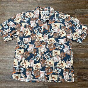 Columbia Casual Shirt - Men Size XL - Tiki Bar Theme - 100% Cotton -Short Sleeve